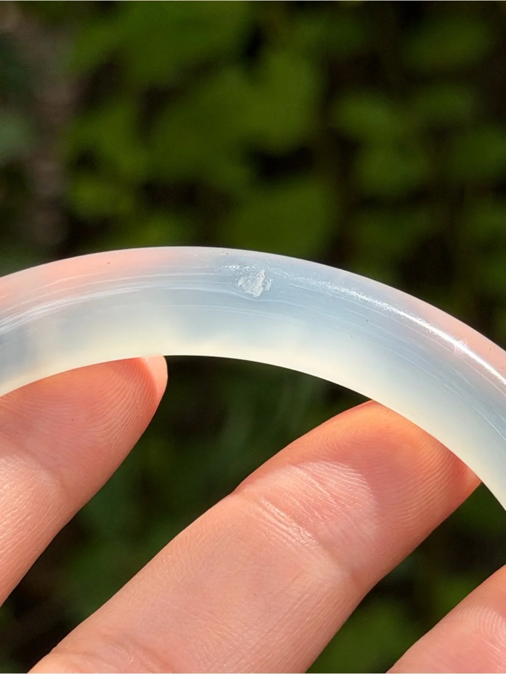 61.5mm inner diameter white agate bangle 1747